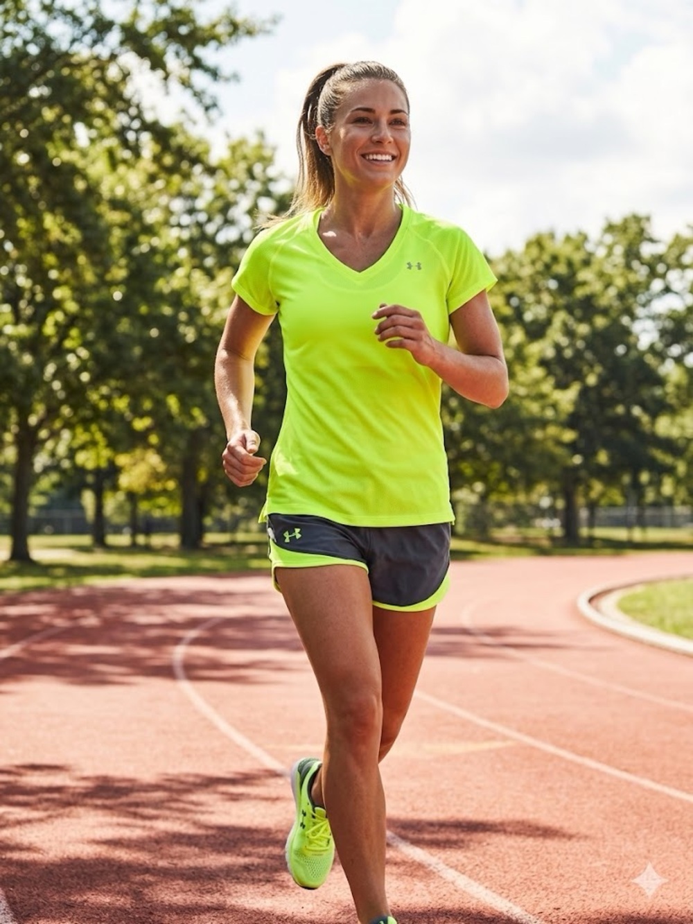 Under Armour Neon Yellow Short Sleeve V-Neck Performance Tee